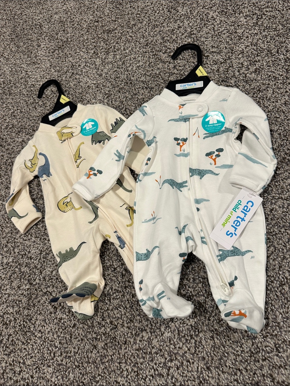 NWT Carter's Dino and Alligator Onesies